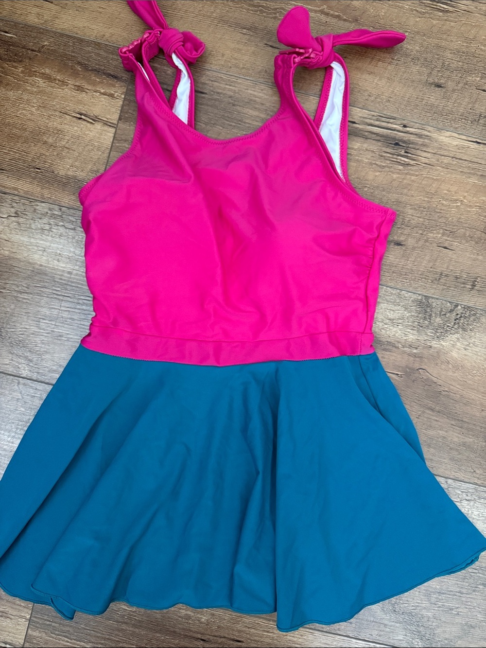 Latched Mama Hot Pink and Teal Women’s Swim Dress